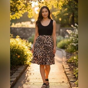 Dress Barn Leopard Print Tiered Dress